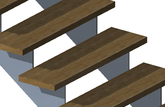 Houten en stenen treden